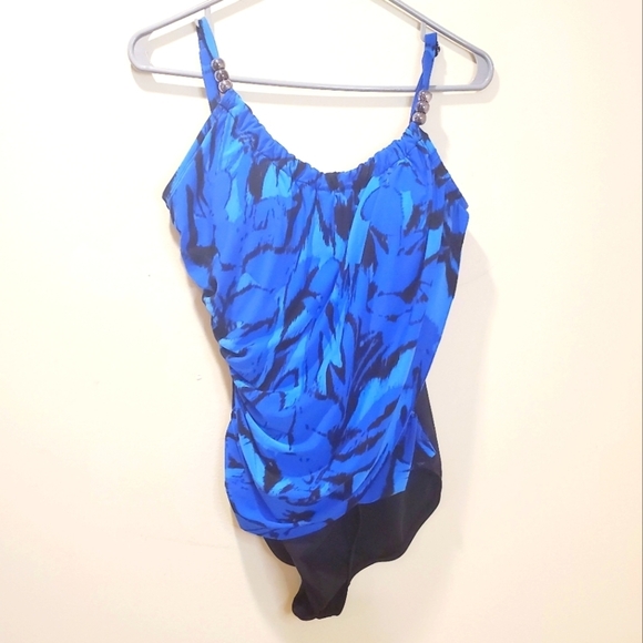 Aqua Green Vintage one piece swimmer size M - Picture 1 of 12